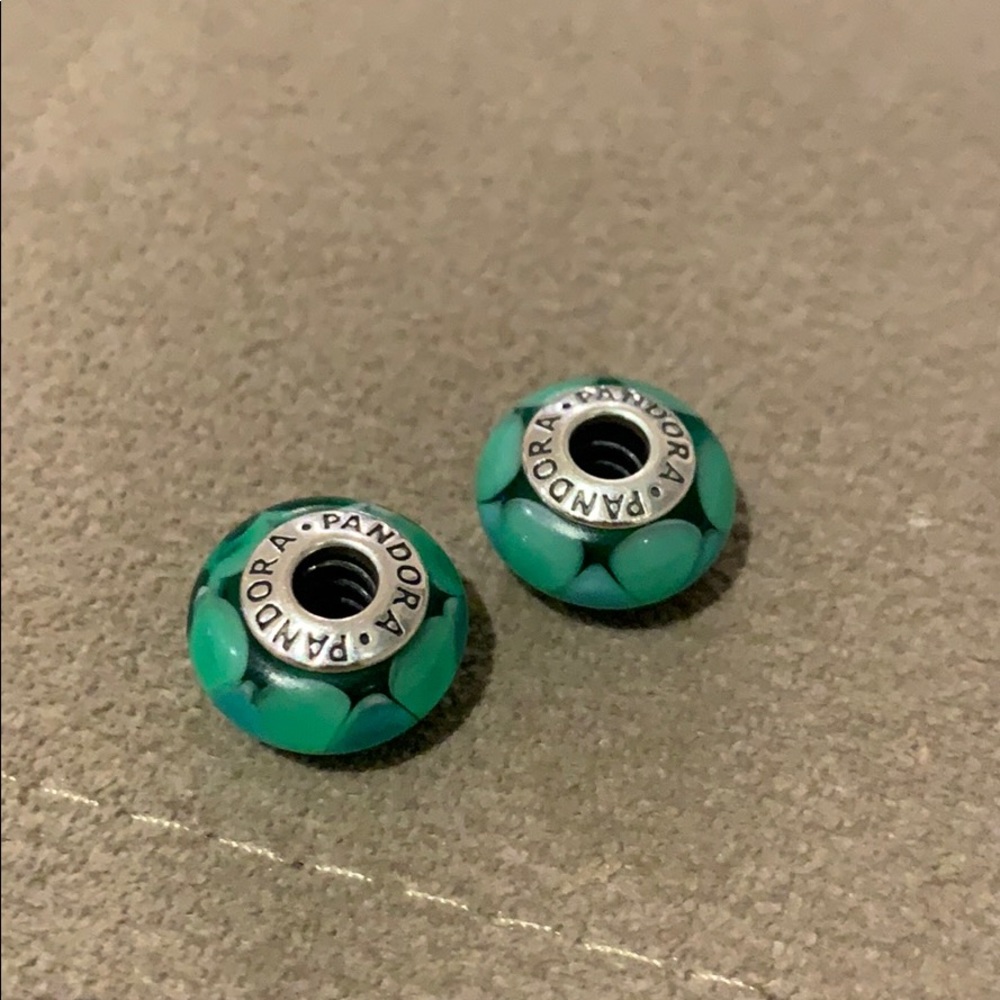 Set of Pandora Murano glass charms